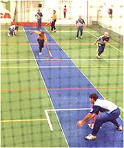 A close call - WA vs NSW indoor cricket match, Adelaide 1998