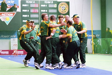 South African Indoor Cricket team during World Masters Indoor Cricket championships, New Zealand 2003